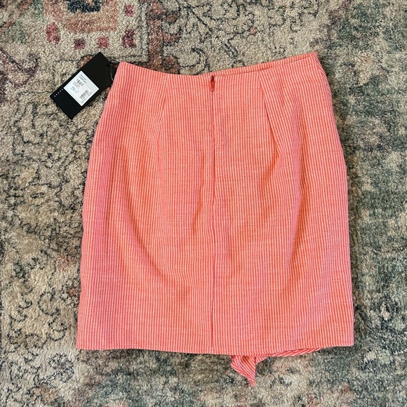The Fifth Label Coral and White Striped Ruffle Pencil Skirt - Picture 2 of 4